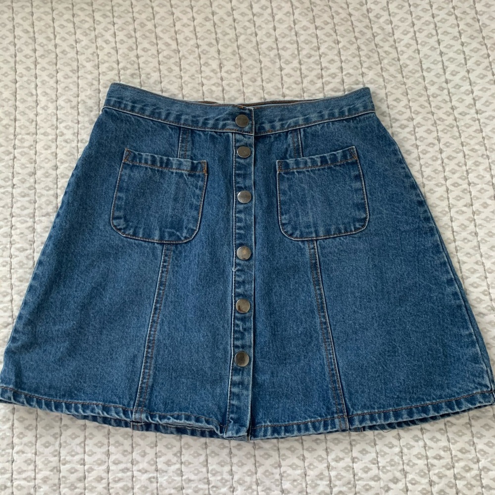 Urban Outfitters A-Line button front jean skirt